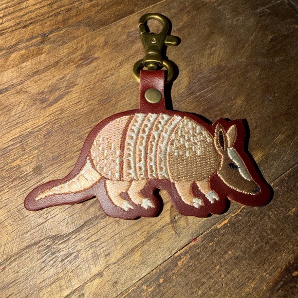 Portland Leather Accessories - NEW Portland Leather Austin store exclusive Armadillo keychain bag flair Cognac